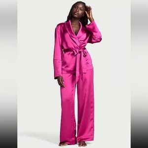 Victoria's Secret Fuchsia Satin Pajama Set BNWT